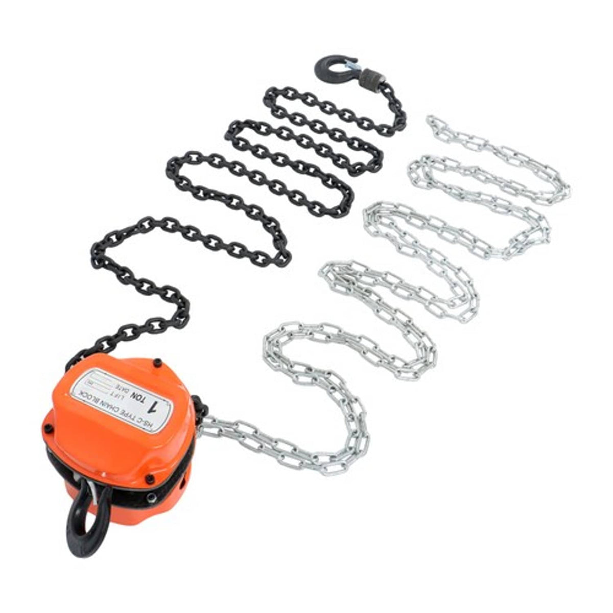 Solid Spare Manual Chain Hoist | 1 Ton / 2200 lbs Capacity | 10ft / 3m Lift | 2 Hooks Red