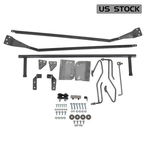 Solid Spare For 1953-1956 Ford F100 F-100 Hood flip Tilt Combo Kit Stainless Steel Rubber