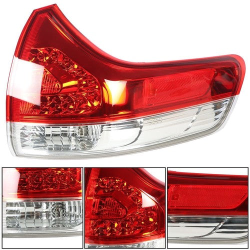 Solid Spare Right Passenger Side Tail Light Fit ForToyota Sienna 2011-2014 New Chrome Red