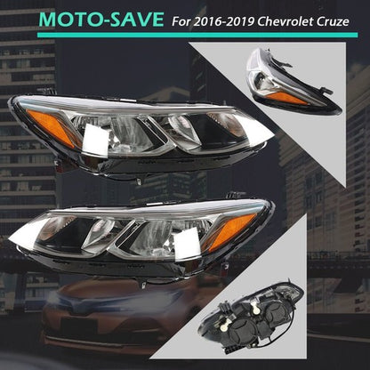 Solid Spare Headlights Fit For Chevrolet Cruze Sedan 2016-2019 Pair Set L+R Waterproof