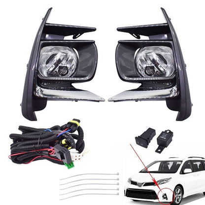 Solid Spare Clear Lens Fog Light+Switch+Wiring For Toyota Sienna 18-19 52030-08030 LH+RH