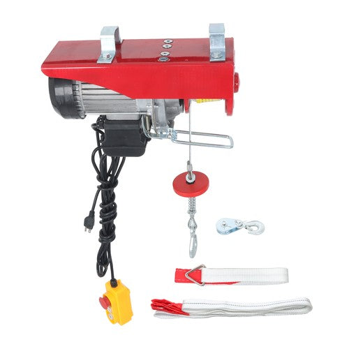 Solid Spare 1320lbs Mini Electric Hoist 14ft Wired Remote Control 1150W 20-40ft Height 110V