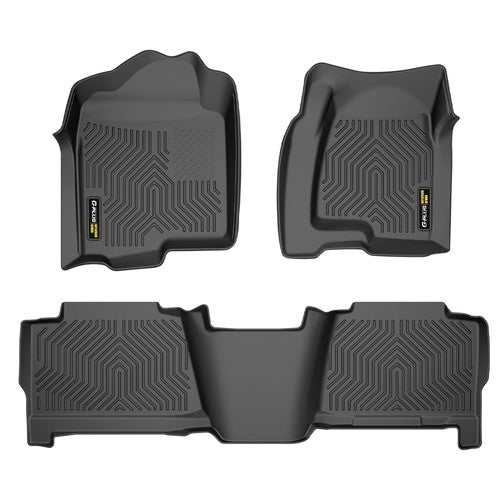 Solid Spare Floor Mats Fit For 1999-2006 Chevy Silverado/GMC Sierra Crew Cab TPE Liners