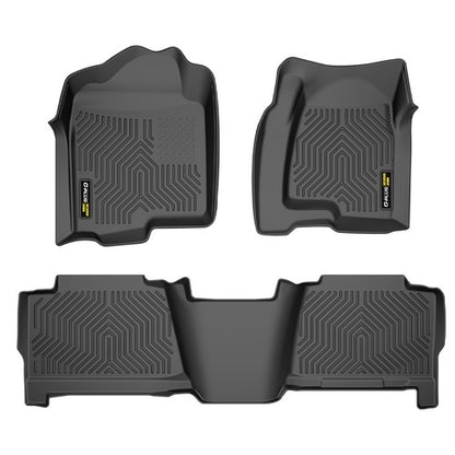 Solid Spare Floor Mats Fit For 1999-2006 Chevy Silverado/GMC Sierra Crew Cab TPE Liners