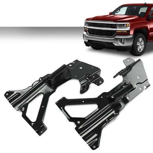 Solid Spare New Fit For 2016 2017 2018 Chevrolet Silverado 1500 Front Bumper Brackets Set
