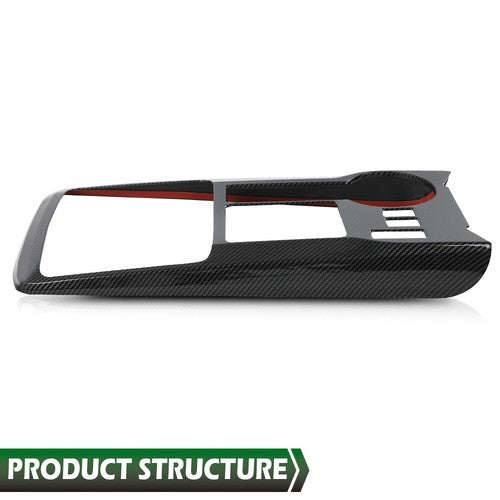 Solid Spare Fit For 10-2022 4Runner Carbon Look Center Console Gear Shift Panel Cover Trim