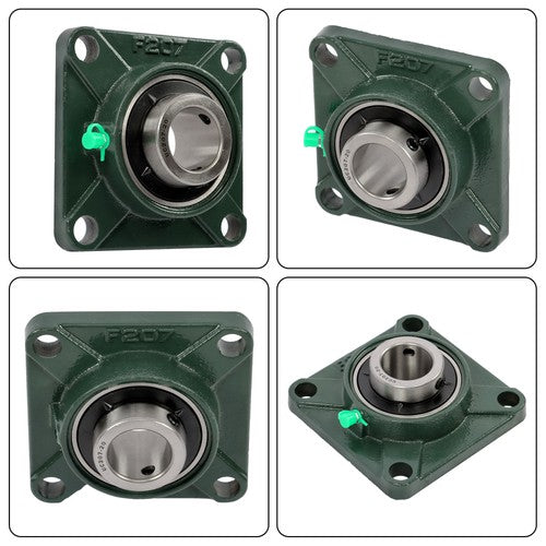 Solid Spare 2 × UCF207-20 1-1/4" Bore Pillow Block Flange Bearing 4 Bolt Solid Base