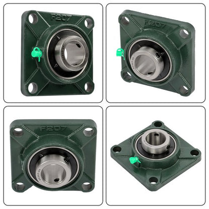 Solid Spare 2 × UCF207-20 1-1/4" Bore Pillow Block Flange Bearing 4 Bolt Solid Base