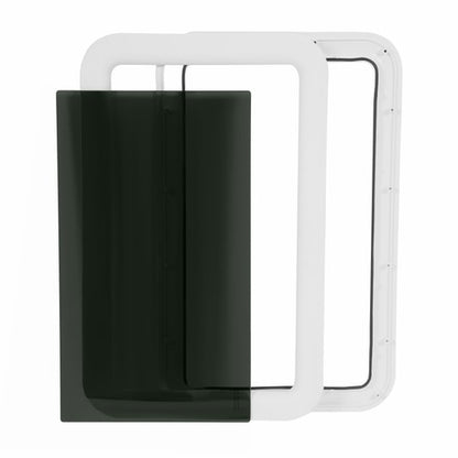 Solid Spare 15" x24" White RV Window Entry Door Tinted Glass For Universal RV Trailer Camper