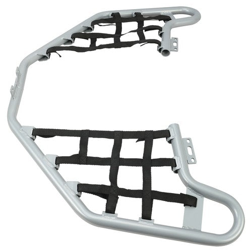 Solid Spare Silver Pair Of Nerf Bars W/ Black Nets Set For Honda TRX 700XX 2008-2009