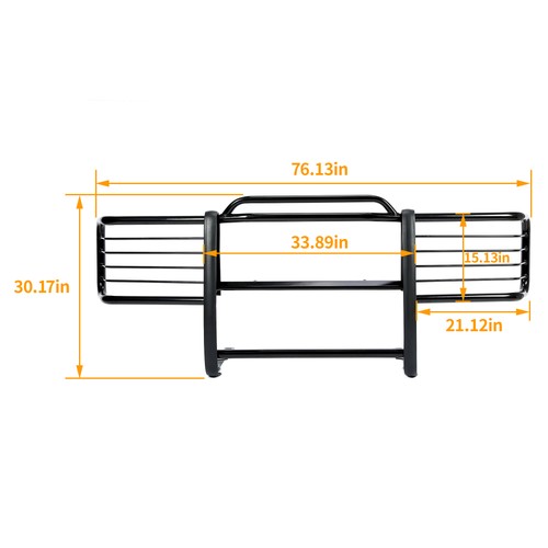 Solid Spare Steel Grille Grill Brush Bumper Guard For 1988-2000 Chevy GMC Silverado Sierra