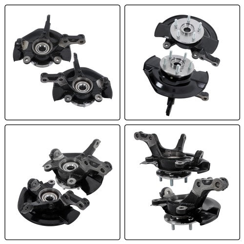 Solid Spare 2Pcs Front Steering Knuckle & Wheel Hub Bearing Assembly For Honda CR-V 2007-09