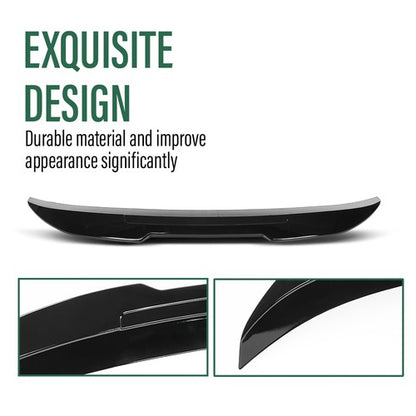 Solid Spare Rear Trunk Spoiler Wing Fit For 11-17 BMW F10 528i 535i M5 Gloss Black PSM Style