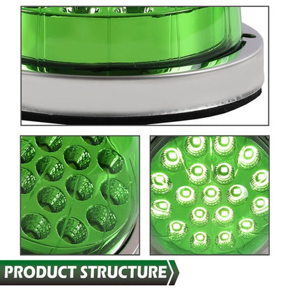 Solid Spare New Green Lens White LED Watermelon (19 LED) Marker/Turn Signal Light Universal