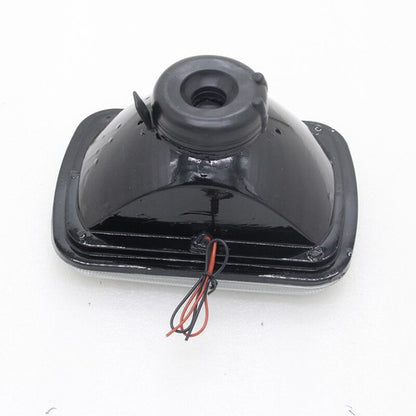 7" Inch 7X6 LED White CCFL Halo Diamond Cut Gray Lens Projector Headlights