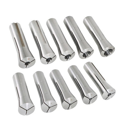 Solid Spare 10pc R8 7/16-20 Round Collet Set 3mm-20mm Milling Lathe High Precision 0.0006"
