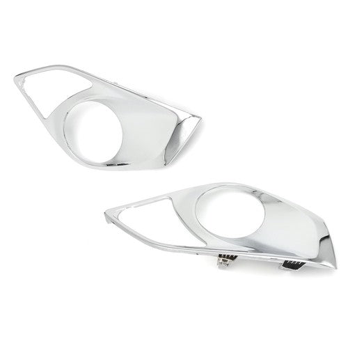 Pair Chrome Front Bumper Fog Light Cover Bezels For 2013 2014 2015 Toyota Avalon