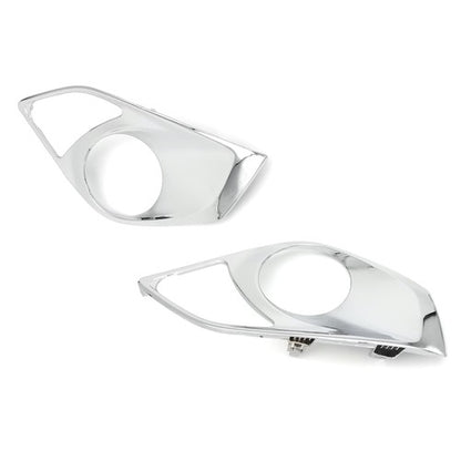 Pair Chrome Front Bumper Fog Light Cover Bezels For 2013 2014 2015 Toyota Avalon