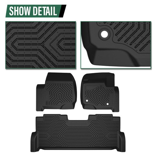 Solid Spare TPE Floor Mats Liners Fit For 17-24 Ford F-250 F-350 F-450 Super Duty Crew Cab