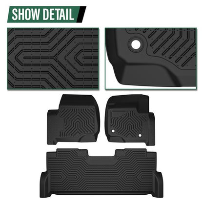 Solid Spare TPE Floor Mats Liners Fit For 17-24 Ford F-250 F-350 F-450 Super Duty Crew Cab