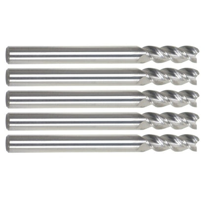 Solid Spare 5 Pack 3/16" 3 Flute Regular Length Carbide End Mill For Aluminum