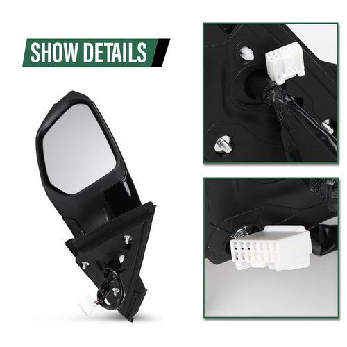 Solid Spare Left Power Mirror Manual Fold Heated w/ 5-Pin Fit For 2016-2021 Honda Civic