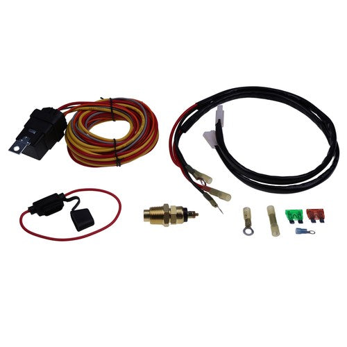 Solid Spare Dual Fan Wiring Relay Harness Kit with Sensor for Spal 185FH FRH 40/50 Amp