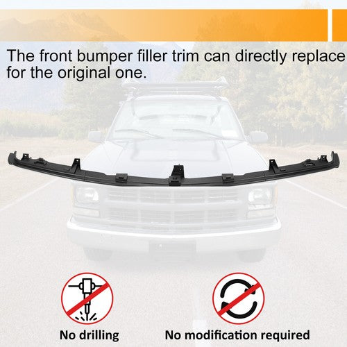 Solid Spare Front Bumper Filler Trim For Chevy GMC C/K Pickup Suburban 94-99 Escalade 99-00