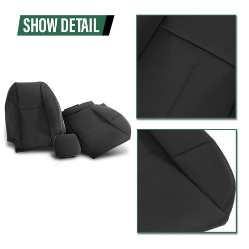 Solid Spare Fit For 07-13 Chevy Silverado GMC Sierra Crew Cab Full Set Seat Covers Replace