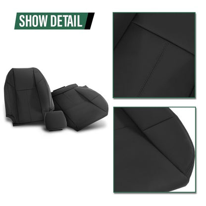 Solid Spare Fit For 07-13 Chevy Silverado GMC Sierra Crew Cab Full Set Seat Covers Replace