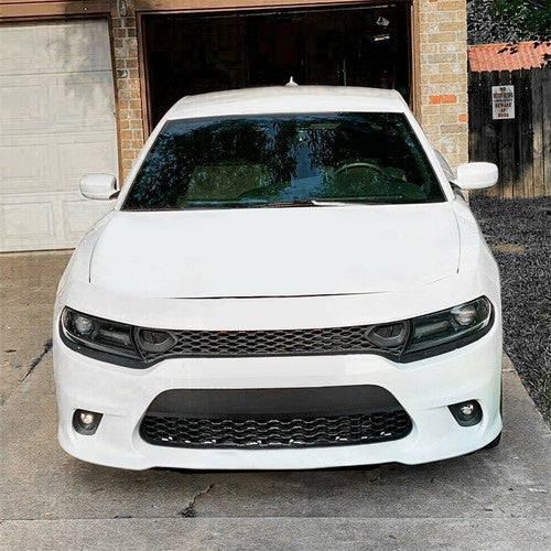 Solid Spare For 2015-23 DODGE CHARGER RT SCAT PACK SRT STYLE Front Upper + Lower Grille Kit