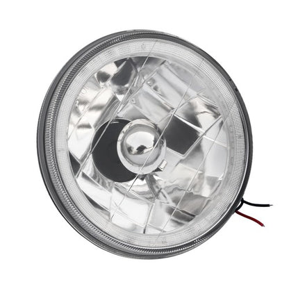5-3/4"Inch Round LED Red Halo Style Halogen Crystal Clear Headlights Angel Eye