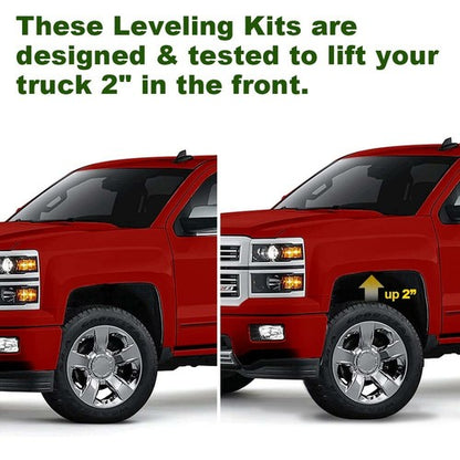 Solid Spare Fit For 19-21 Chevrolet Silverado GMC Sierra 1500 2" Front Leveling Lift Kit