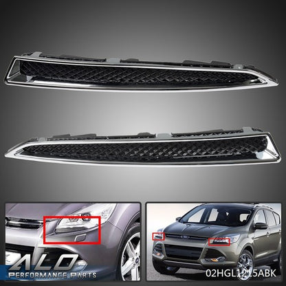 Solid Spare Lower Headlights Trim Molding Left & Right Fit For 2013-2016 Ford Escape