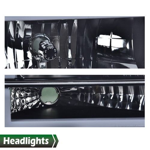 Solid Spare LED DRL Smoke/Black Headlights Bumper Lamps New Fit For 92-96 Ford F-150 Bronco