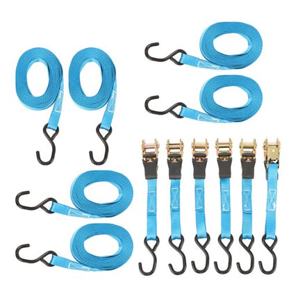 Solid Spare Ratchet Strap 6 Pcs+Polyester 566lbs Fracture Strength 1700lbs 1in*20ft S Hooks