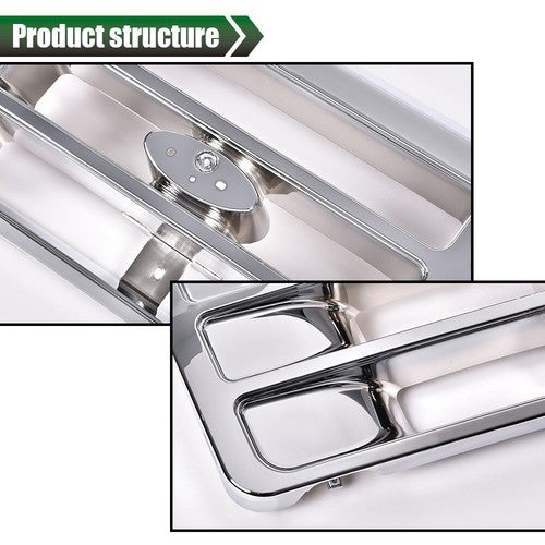 Solid Spare Fit For 1992-1996 Ford F150 F250 F350 Bronco Front Bumper Grille Grill Chrome