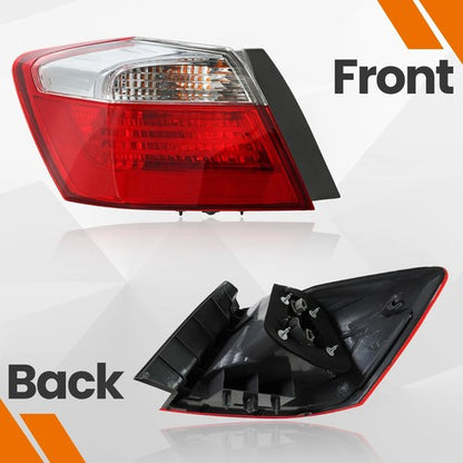 Halogen Outer Tail Light Left Side For 2013-2015 Honda Accord Sedan EX LX Sport