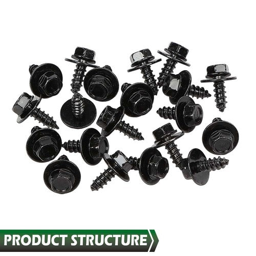 Solid Spare Fit For Toyota Firewall & Splash Shield Screws M6.3 x 20mm Long- 10mm Hex 20pcs