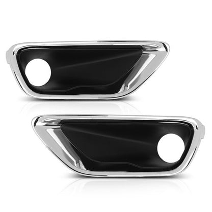 Solid Spare Front Bumper Fog Light Bezel Lamp Trim Fit For 2016-2020 Jeep Grand Cherokee