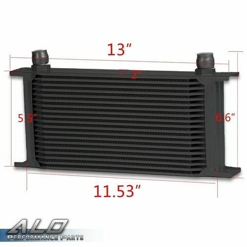 Solid Spare Universal 19 Row AN10 Thermostat Adaptor Engine Oil Cooler Kit & Black Oil Lines