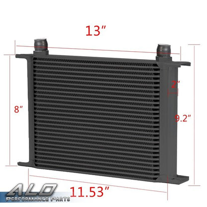 Solid Spare Universal 28 Row AN10 Aluminum Transmission Engine Oil Cooler + 7" Cooling Fan