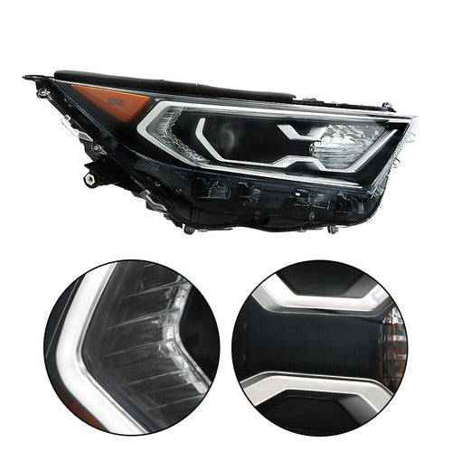 Solid Spare For 19-2022 Toyota RAV4 Hybrid XLE Projector Headlights Assembly LED Left+Right