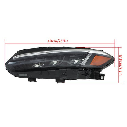 Solid Spare LH & RH Headlights For Honda Civic Sport Touring 2022-2023 LED Type Clear Lens