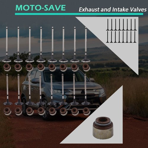 Solid Spare Intake and Exhaust Valves For Mitsubishi Outlander Lancer Galant Eclipse 2.4L