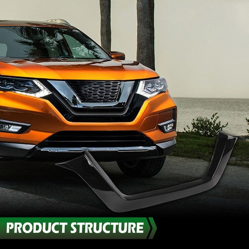 Solid Spare Fit For 17-20 Nissan Rogue Front Bumper Grille Black Trim Molding NI1044114