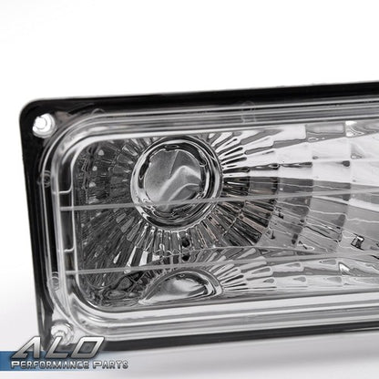 Solid Spare Fit For 88-98 Silverado Pickup Bumper Parking Lights Turn Signal Lamps Pair