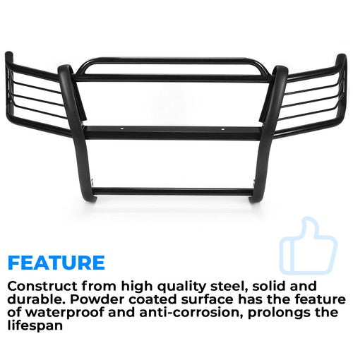 Solid Spare Black Grill Brush Guard & Light Protector For Toyota Tacoma 1998-2004