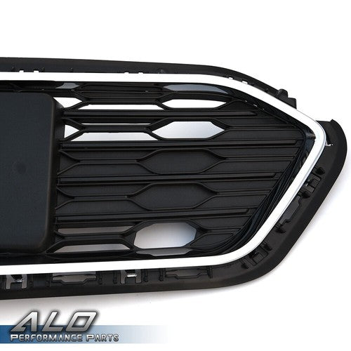 Solid Spare Black Front Bumper Lower Grille W/ Chrome Trim Fit For 2016-2018 Chevrolet Cruze