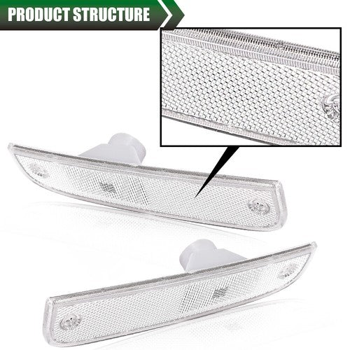 Solid Spare Fit For 97-01 Jeep Cherokee XJ Clear Bumper Lights + Signal Corner Turn Lamps